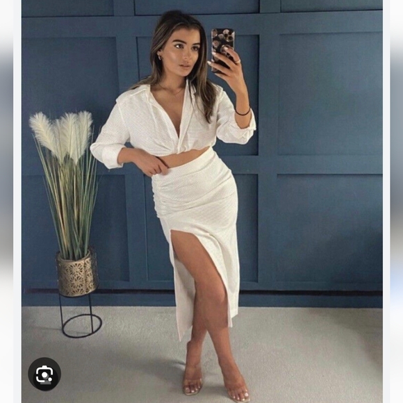 ZARA PLEATED LINEN BLEND BLOUSE WHITE SIZE S 7563/245 - Picture 13 of 14